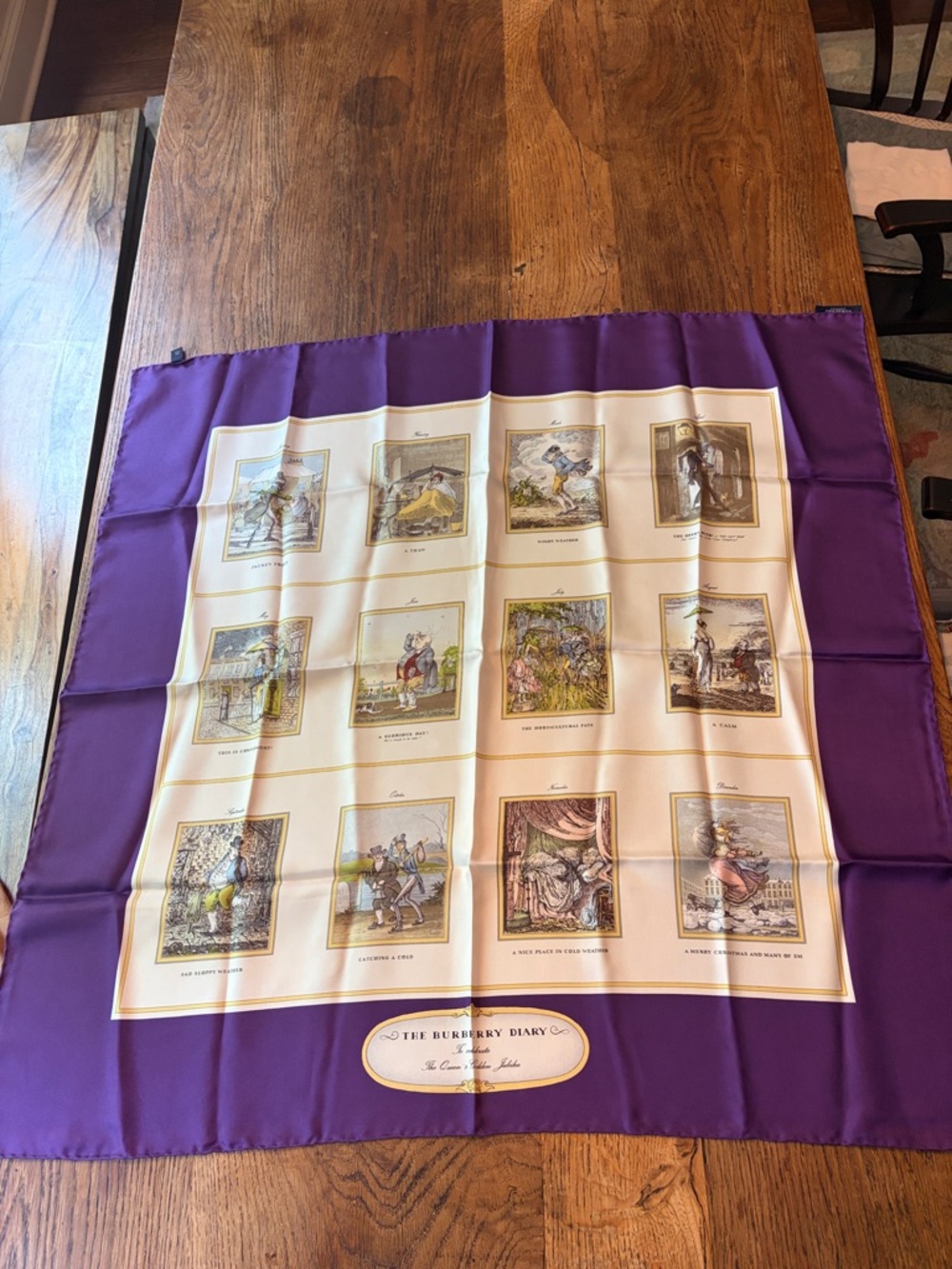 Vintage Burberry London Silk Scarf